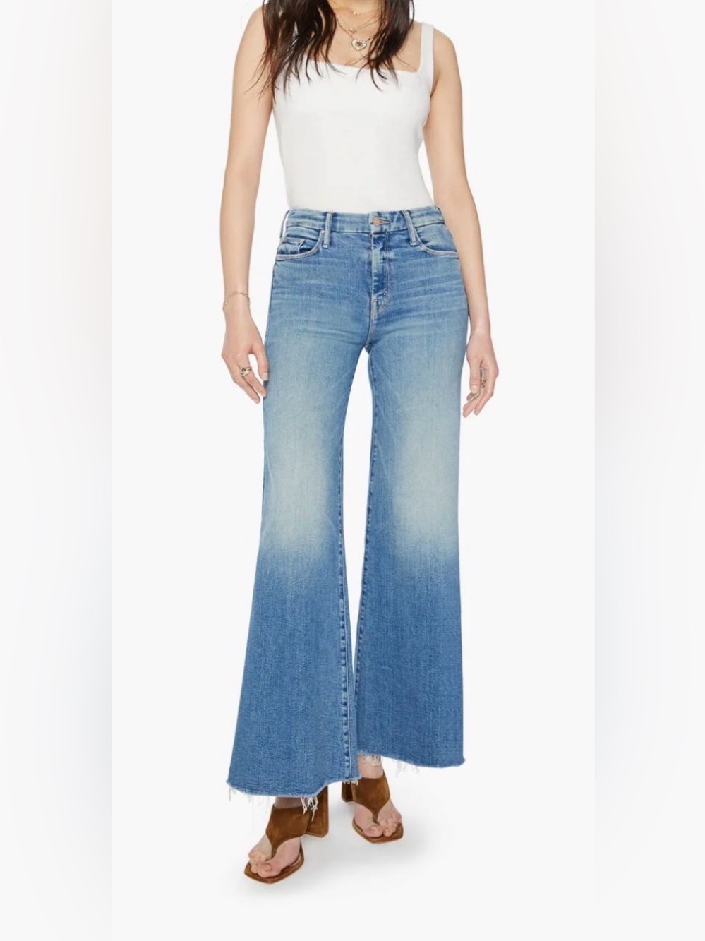 NWT MOTHER $258 The Roller Fray Jean Riding The Cliffside size 27